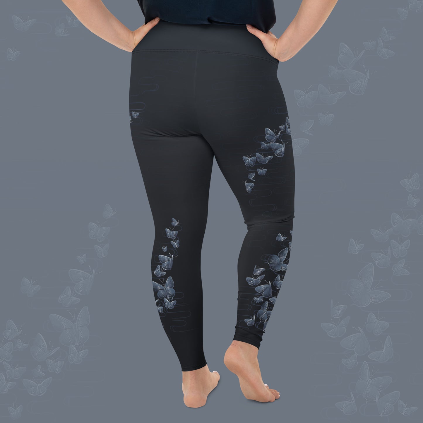 Spring Butterflies - Plus Size - Yoga Leggings