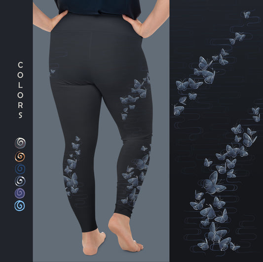 Spring Butterflies - Plus Size - Yoga Leggings