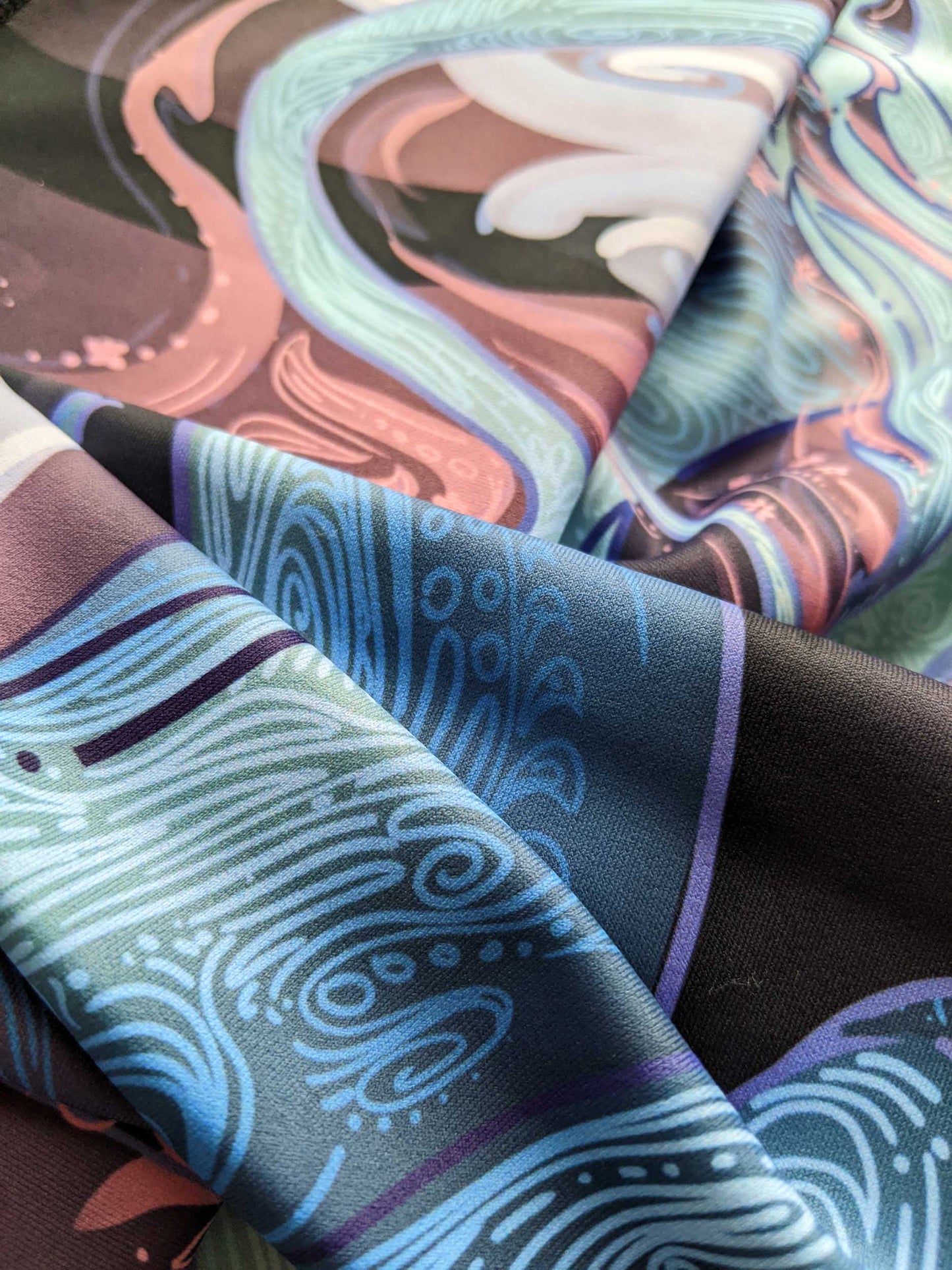 Sakura Chinese Dragon Purple and Blue - Yoga Leggings