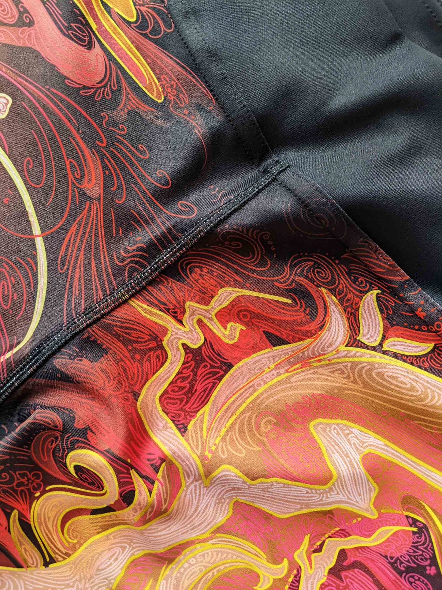 Sakura Chinese Dragon Red and Orange - Yoga Leggings