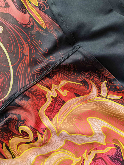 Sakura Chinese Dragon Red and Orange - Yoga Leggings