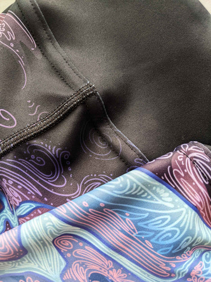 Sakura Chinese Dragon Purple and Blue - Yoga Leggings
