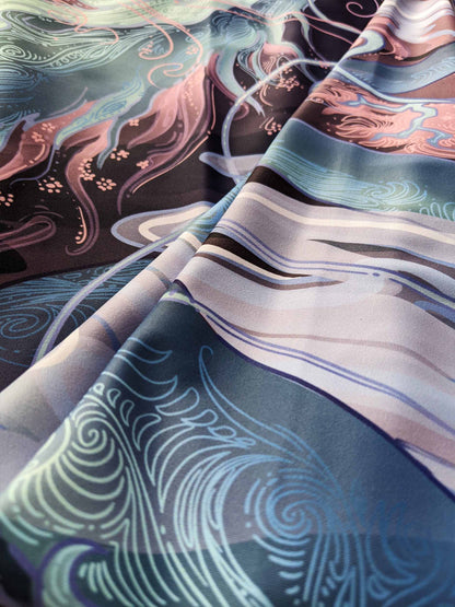 Sakura Chinese Dragon Purple and Blue - Yoga Leggings