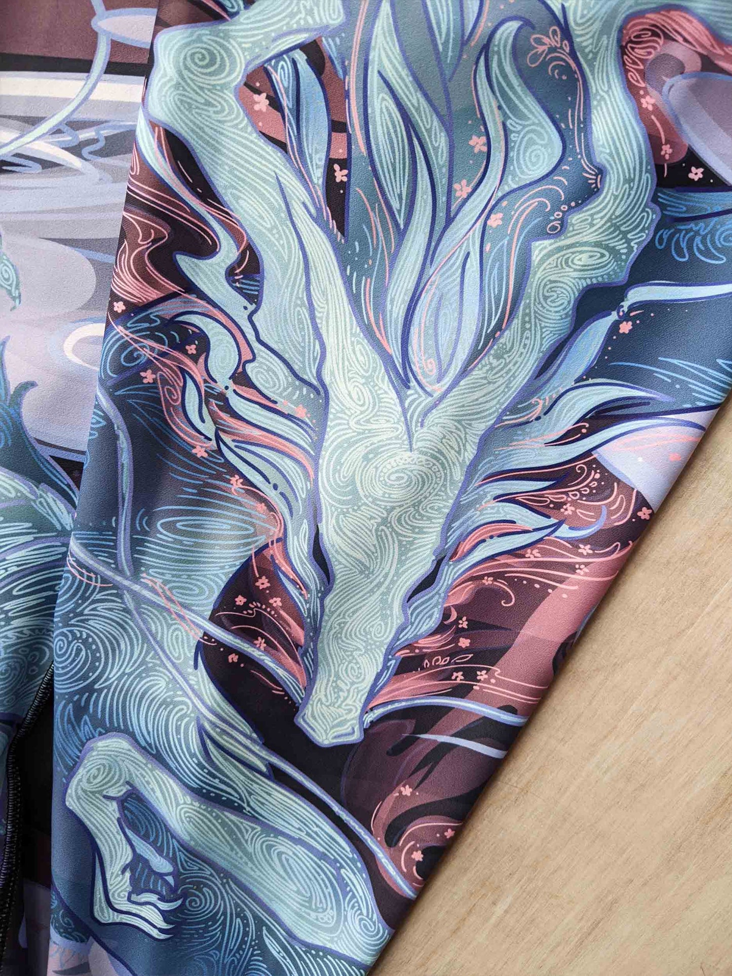 Sakura Chinese Dragon Purple and Blue - Yoga Leggings