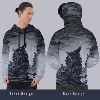 Dark Winter Wolf - Unisex Pullover Hoodie