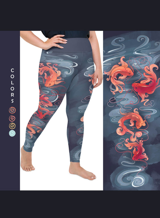 Koi Fish - Plus Size - Yoga Leggings
