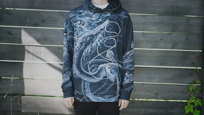Chinese Silver Dragon Pullover Hoodie