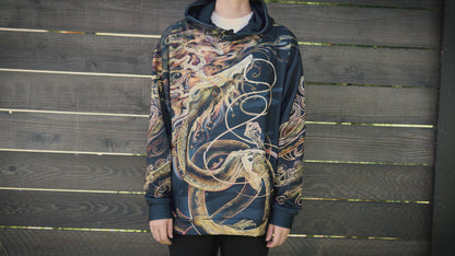 Chinese Gold Dragon Pullover Hoodie