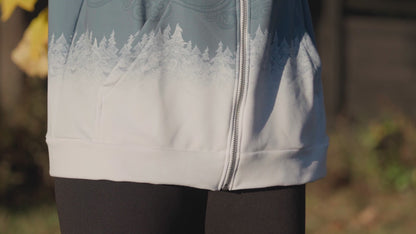 White Forest Mist - Unisex Zip Up Hoodie