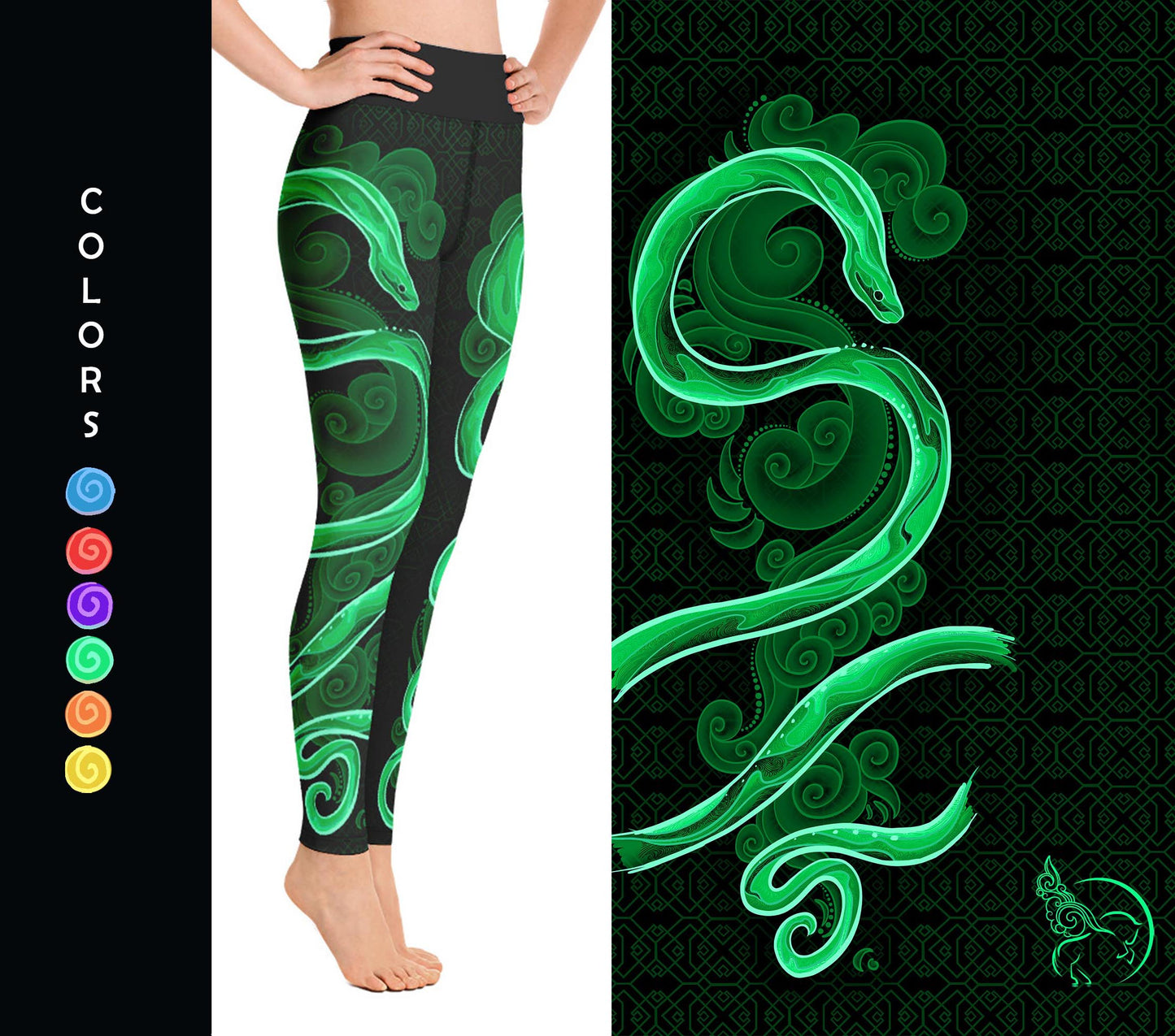 Zodiac Snake Bright - Yoga Leggings